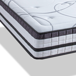 Matelas Hybride Concorde, Ressorts Ensachés & Mémoire de Forme, 26 cm, Soutien Ferme, Confort Lombaire, Garanti 10 ans
