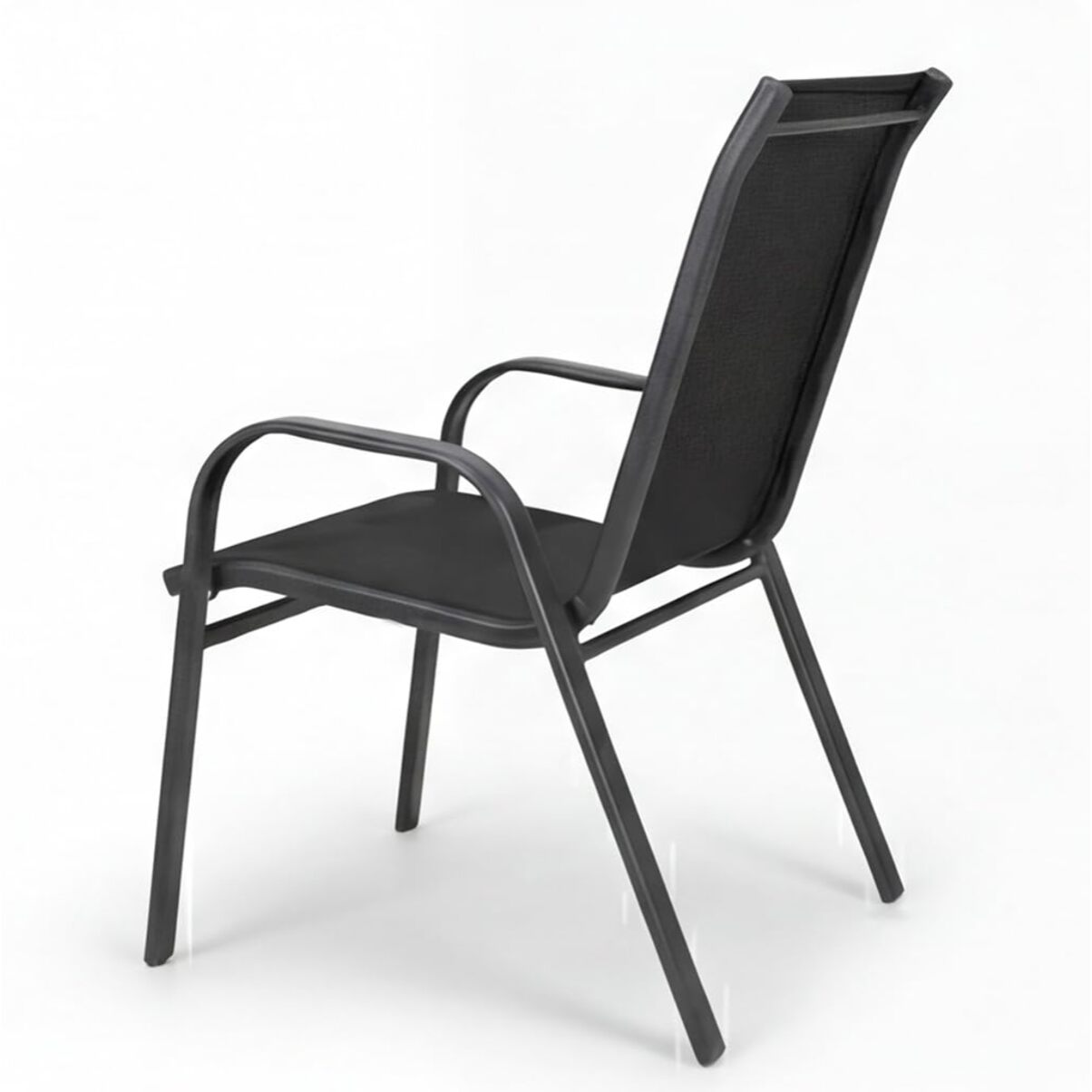 Set 4 sedie da giardino in acciaio zincato verniciato a polvere con seduta in texilene traspirante, resistenti agli agenti atmosferici, leggere e confortevoli, ideali per balcone terrazzo e outdoor, facili da pulire e durevoli