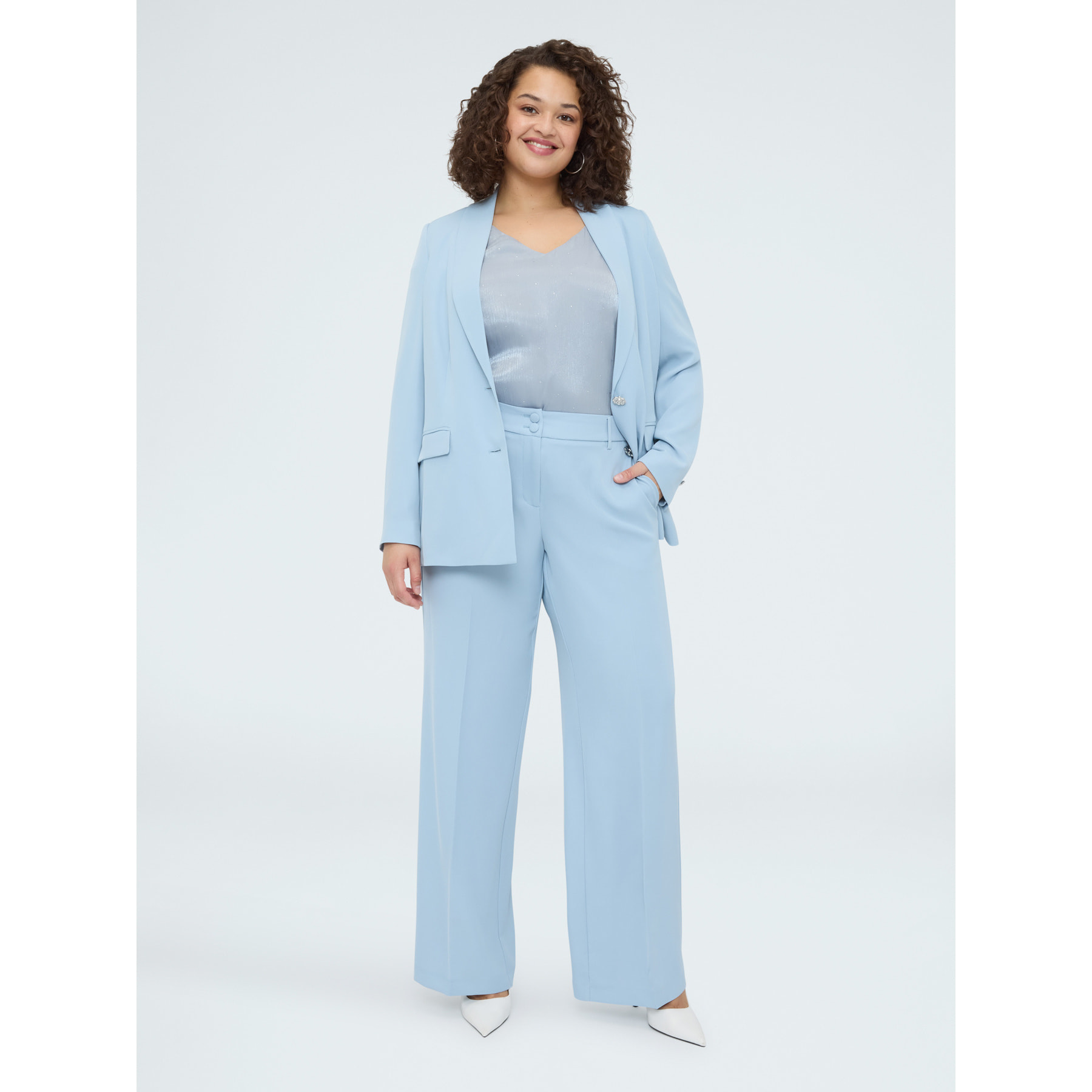Fiorella Rubino - Pantalones de Pierna Ancha - Light - blue