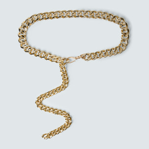 Fiorella Rubino - Cinturón diseño cadena con malla entrelazada - Oro