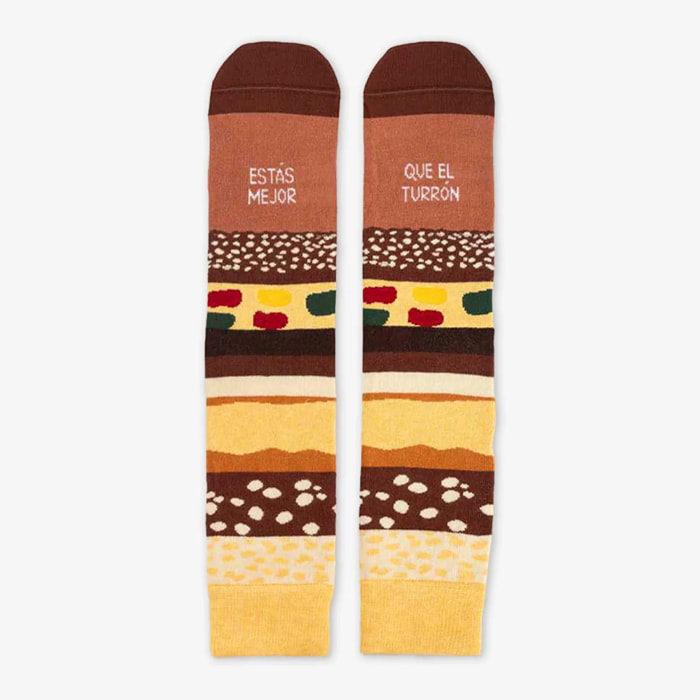 Calcetines "Estás mejor que el turrón" talla 42-46