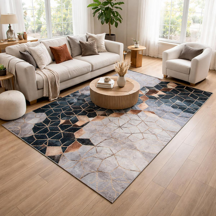 Tapis salon RUCHE facile d'entretien