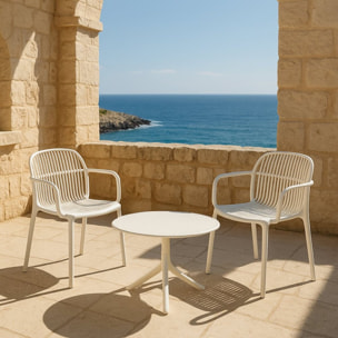 Tavolino basso da esterno in polipropilene 60x60x41cm bianco – Obidos