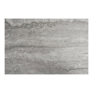 Consolle Vita effetto travertino con ripiano e telaio in metallo nero 110x26x80 cm