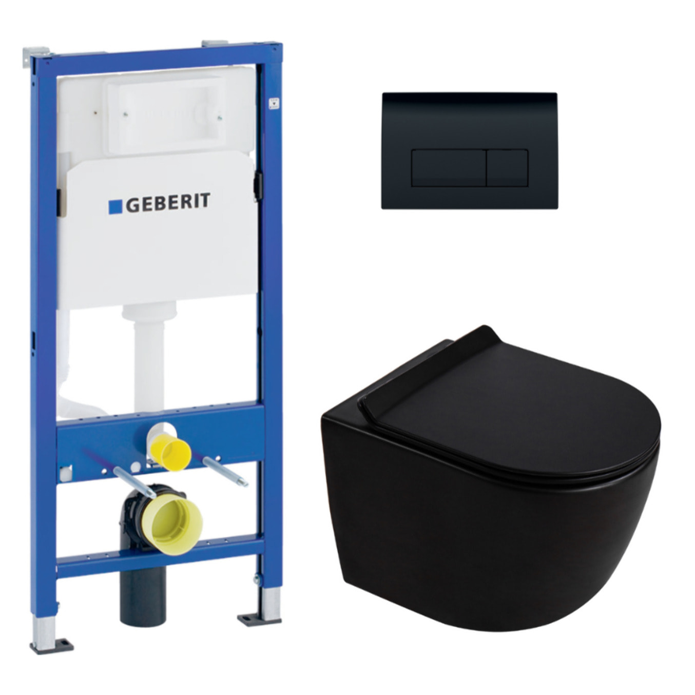 Duofix pack WC bâti-support 112 cm + WC suspendu sans bride Ceramia PixL avec abattant SoftClose + plaque (GEBCEPXBMT04-FR)