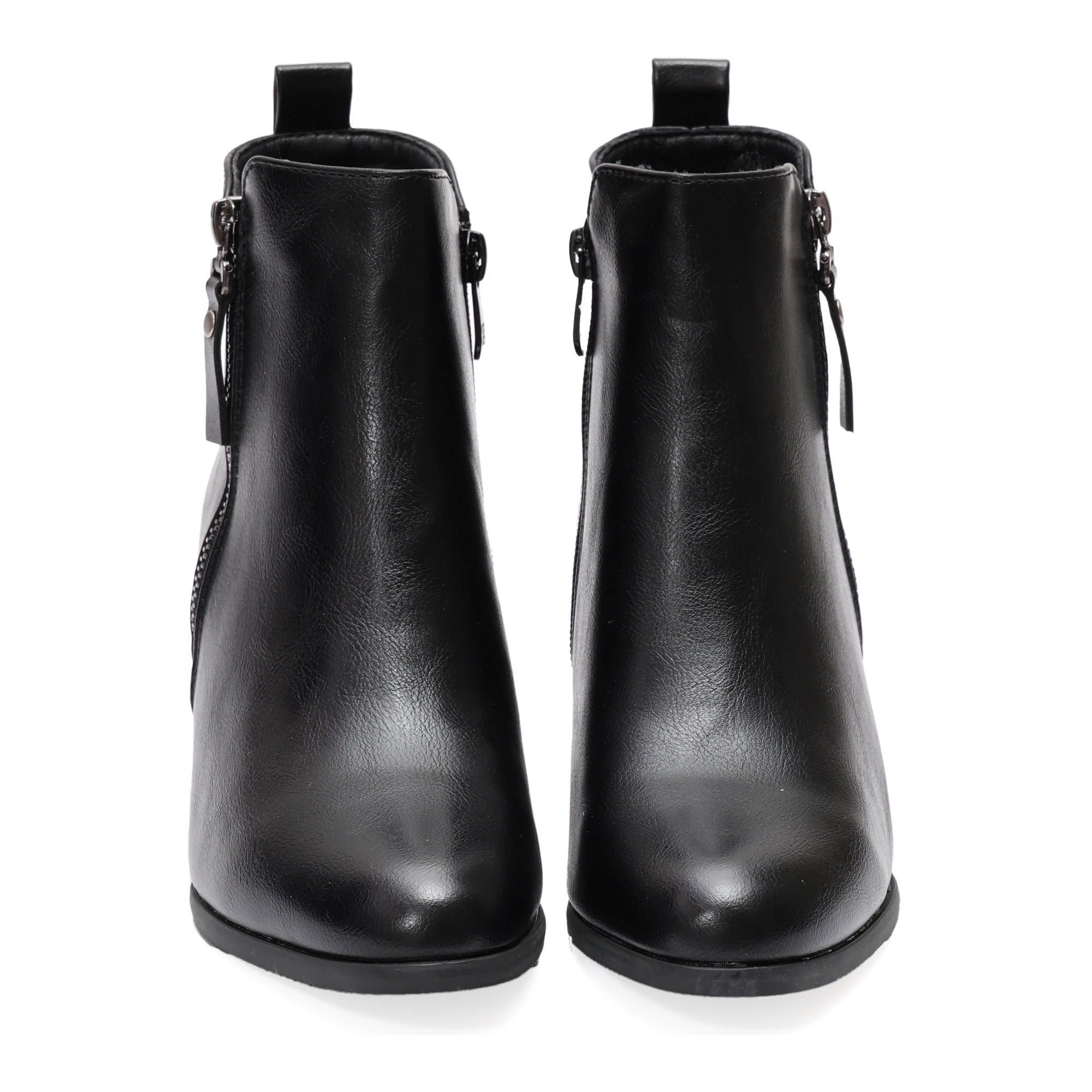 Stivaletto in simil pelle con tacco e cintura laterale