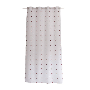 Voilage sablé brodé 'Pois colorés' - Bordeaux