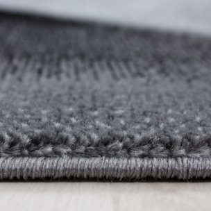 PARMA - Tapis à poils ras à motif noir - PAR9250NOI