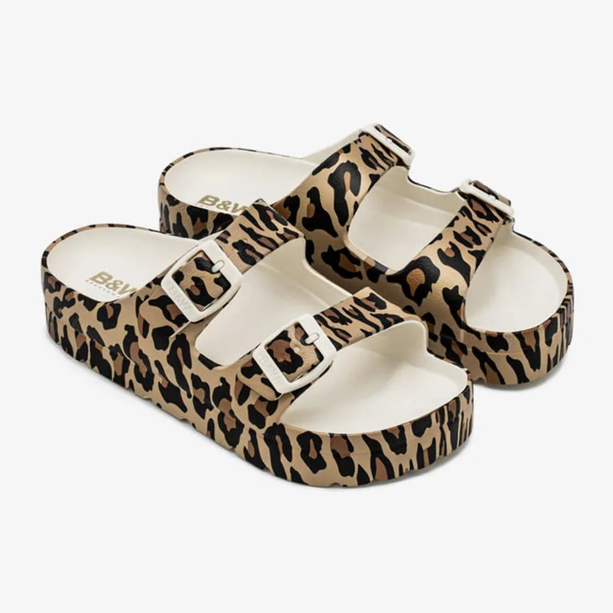 Sandali da bambina con stampa animalier biologica