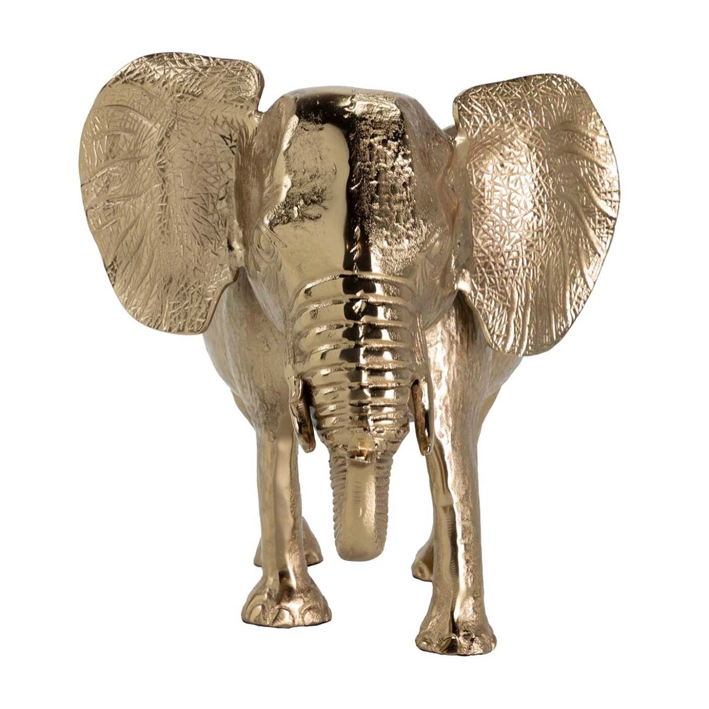 Champanera Elefante Aluminio Dorado 57x39x38 Cm