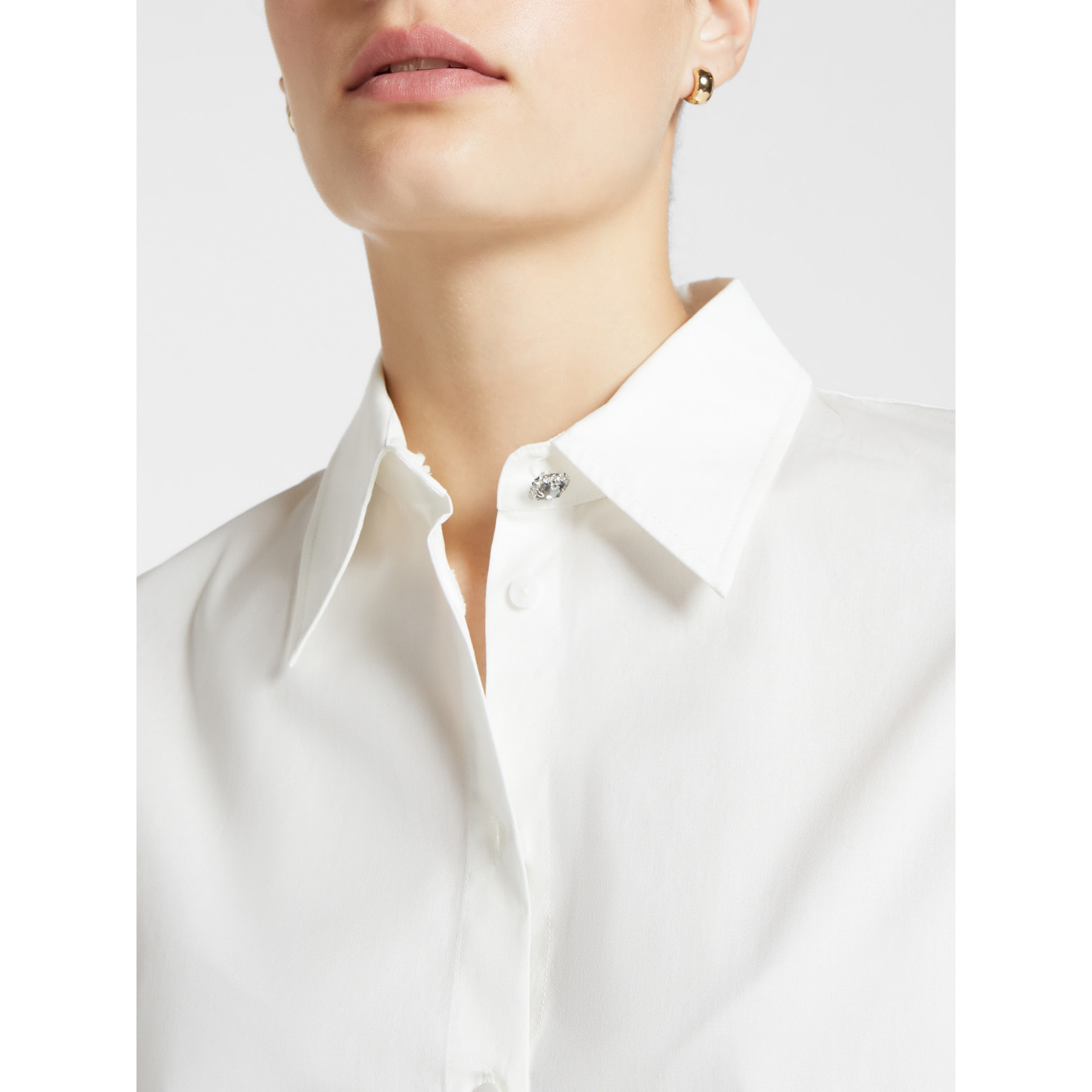 Elena Mirò - Camisa amplia con pliegue detrás - Blanco