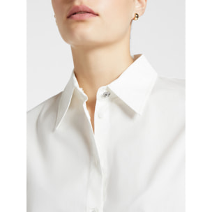 Elena Mirò - Camisa amplia con pliegue detrás - Blanco