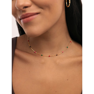 Collana Fine Enamel Miele Placcato Oro