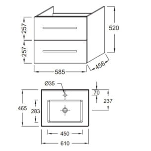 Meuble vasque Ola Up blanc