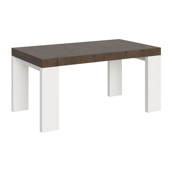 Table Roxell Mix Extensible dessus Noyer structure Frêne Blanc 90x160 Allongée 264