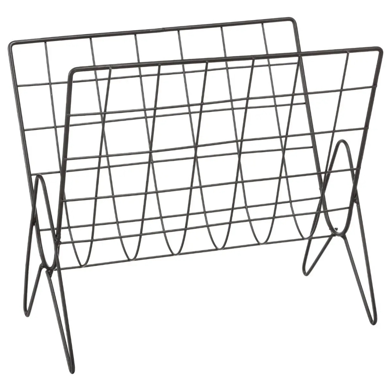 Porte-revues "Life" métal noir 35,5x31,5cm