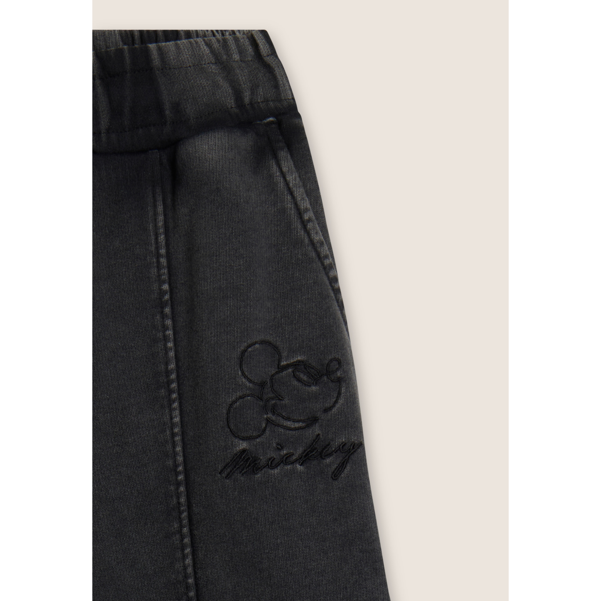Pantaloni wide leg da donna con ricamo Mickey