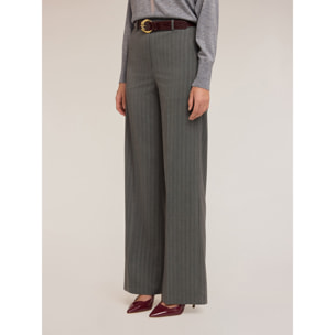Motivi - Pantalones palazzo de rayas diplomáticas con lurex - Gris
