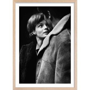 Affiche célébrité Romy Schneider et Alain Delon Affiche sous cadre bois