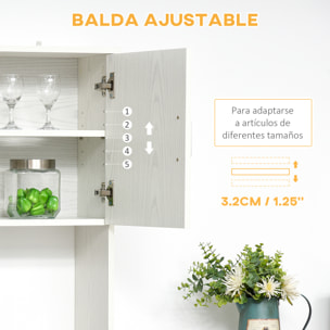 Alacena Buffet de Cocina de Melamina 71x41x178 cm Blanco