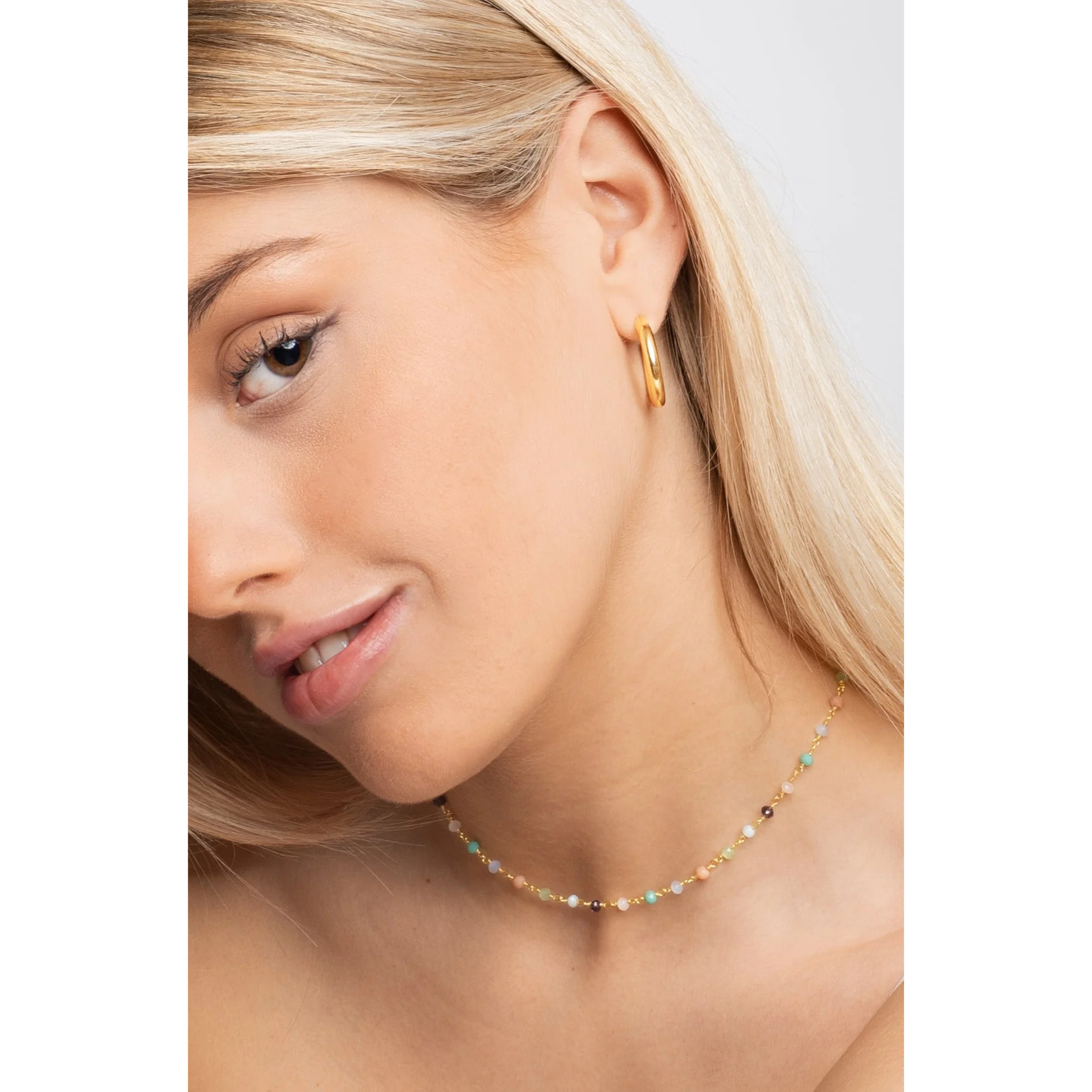 Collana Crystal Colors Argento Placcato Oro