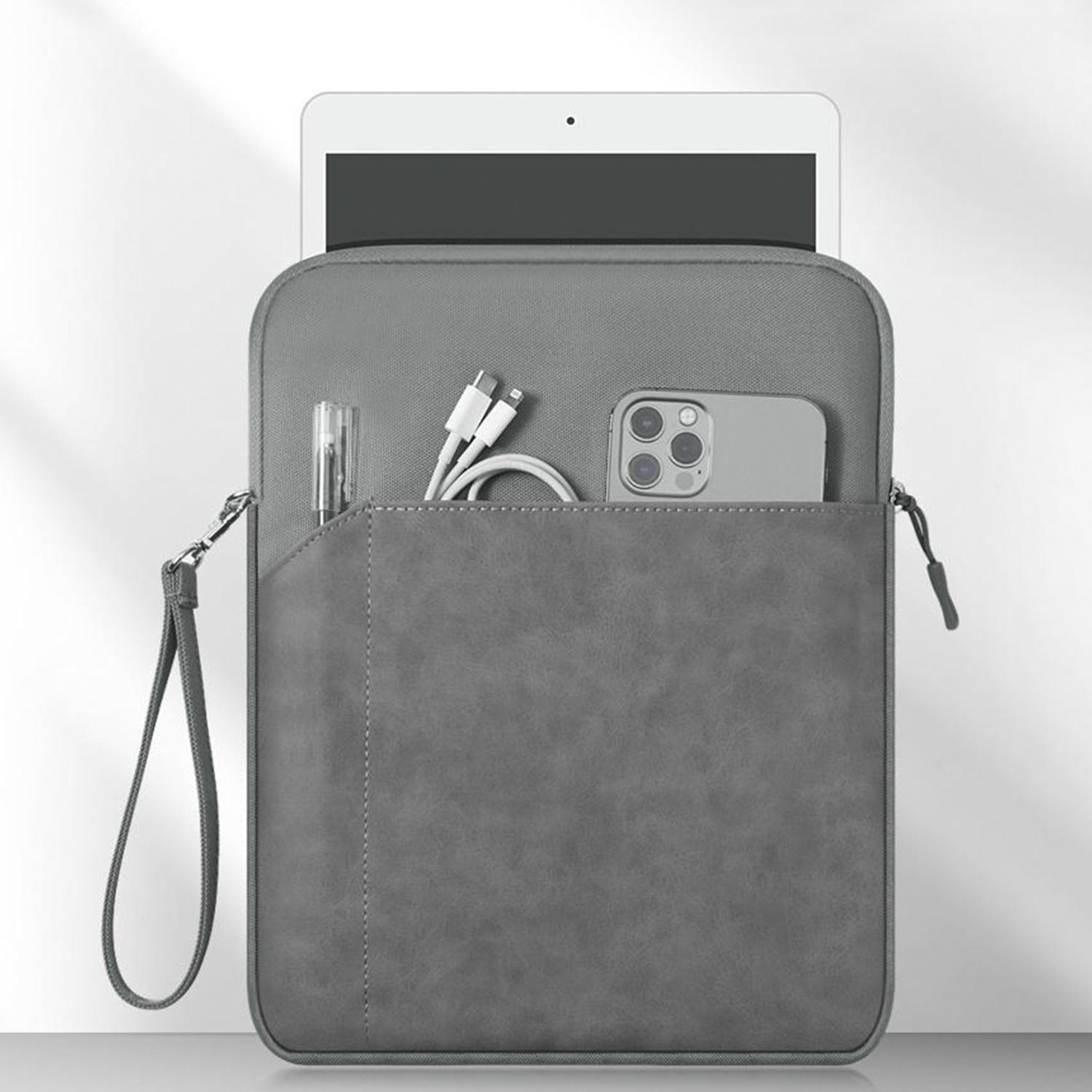 DAM Funda universal para tablet de 12 pulgadas. De tela con acolchado grueso. Acabado interior en terciopelo suave. Cierre de cremallera. 22,3x2,5x28 Cm. Color: Gris