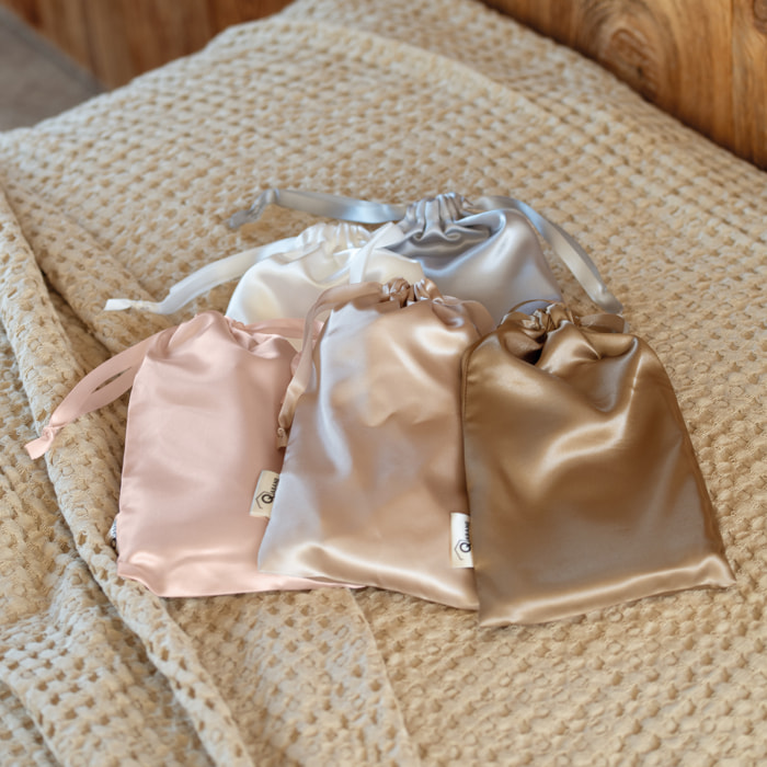 Taie d’oreiller en soie anti frisotti et anti-âge - Argent