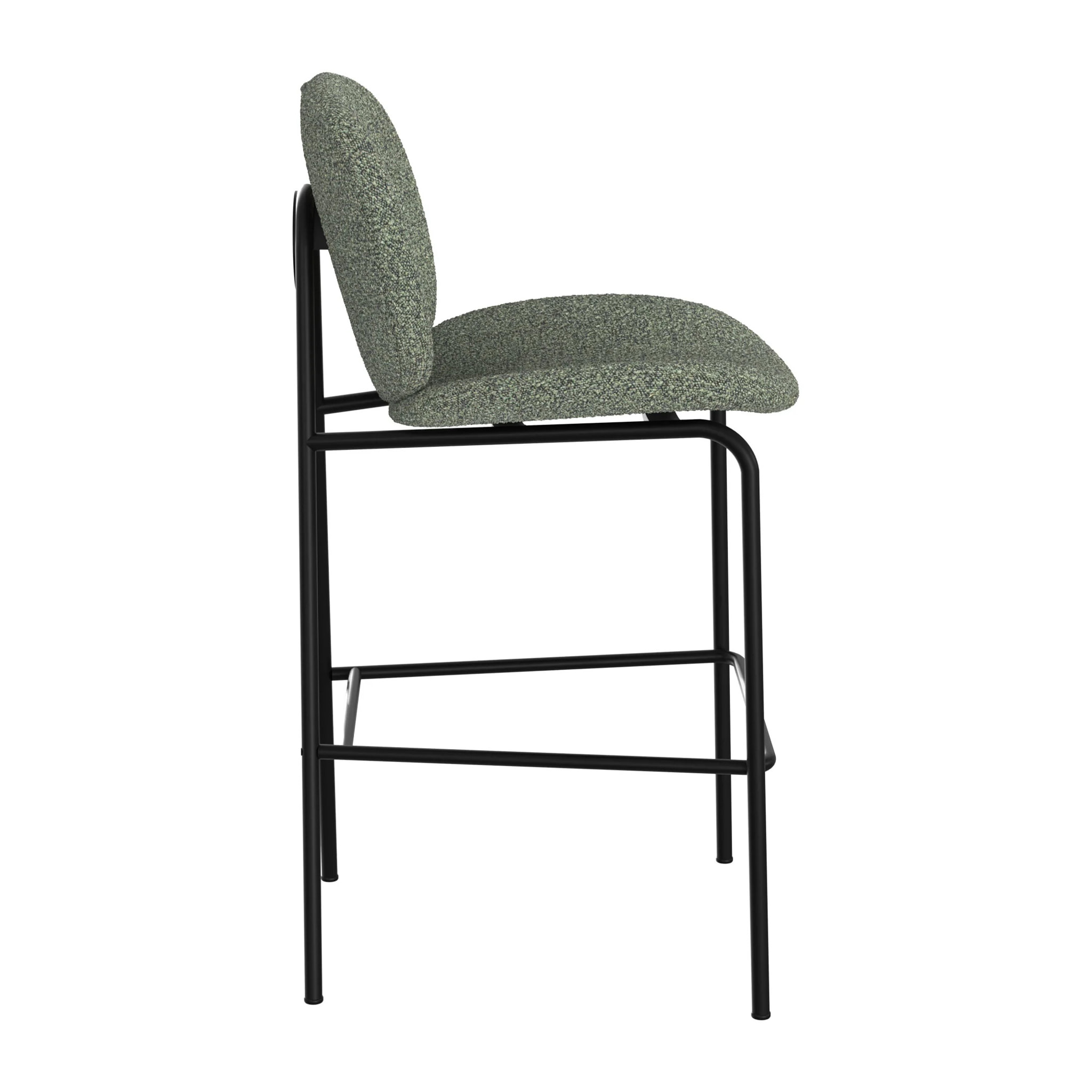 Lot de 2 chaises pour îlot central en tissu bouclé vert 63,5 cm - Iris