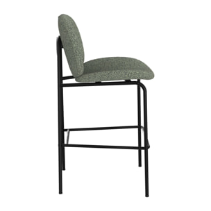 Lot de 2 chaises pour îlot central en tissu bouclé vert 63,5 cm - Iris
