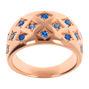 Anello a Fascia Graduato Étoile con Cubic Zirconia Blu