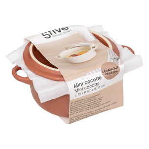 Cocotte ronde en céramique blanc 10cm