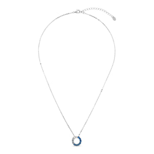 Collana in Argento 925 con Pendente in Cubic Zirconia Blu