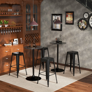 Table de bar ronde style contemporain dim. 60L x 60l x 102H cm noir