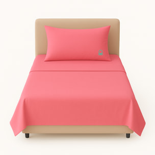Set 3pzs sabana individual: sabana plana(160x280cm c/ dobladillo simple 5cm) + sabana bajera (90x200+40cm flap) + 1 funda de almohada (50x85) 100% al