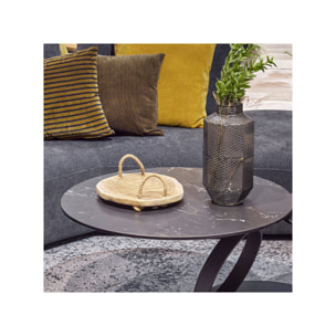 Plateau à apéro en bois de teck brut et poignées cordes – MILAN