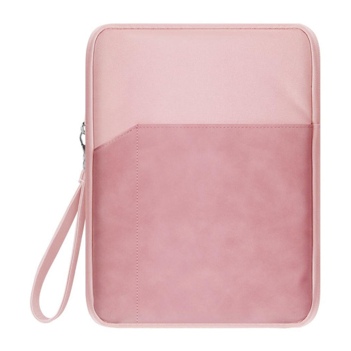 DAM Funda universal para tablet de 12 pulgadas. De tela con acolchado grueso. Acabado interior en terciopelo suave. Cierre de cremallera. 22,3x2,5x28 Cm. Color: Rosa Claro