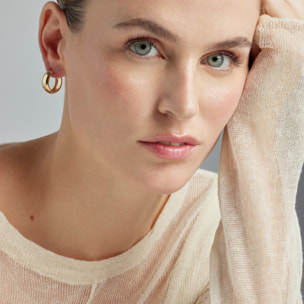 Pendientes de 18mm de diámetro acabado oro amarillo de 18k