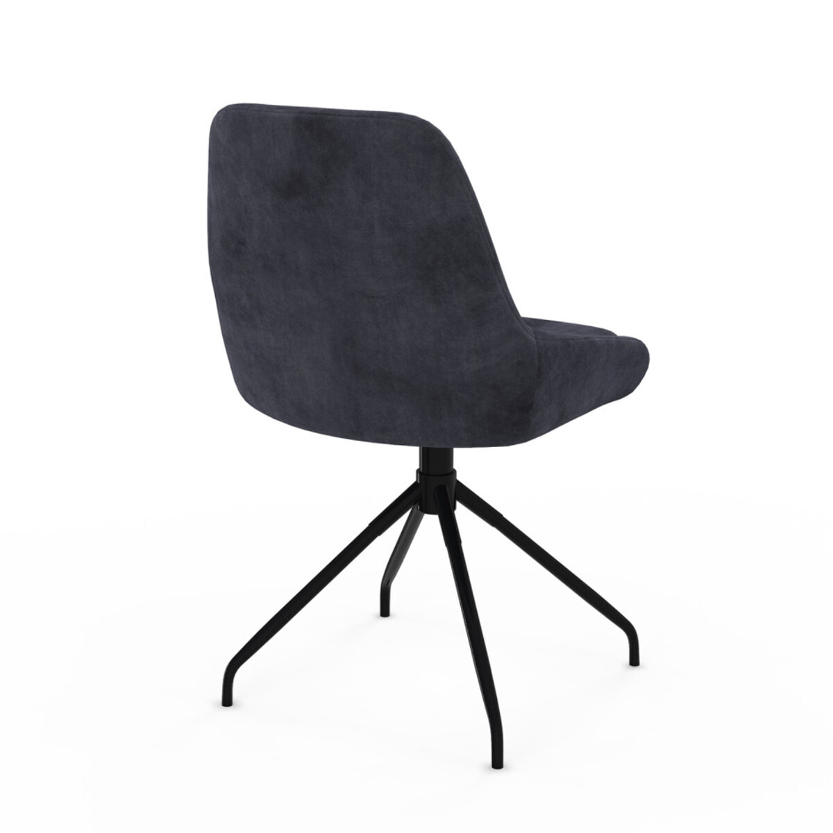Chaises Olivia pivotantes velours gris pieds métal - lot de 2
