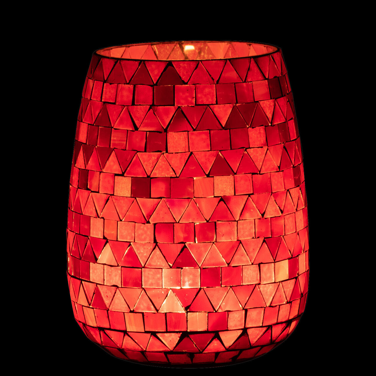 J-Line photopore Mosaic Triangle - verre rouge/rose - medium