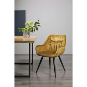 Fauteuil de table velours moutarde (lot de 2) ARLINGON