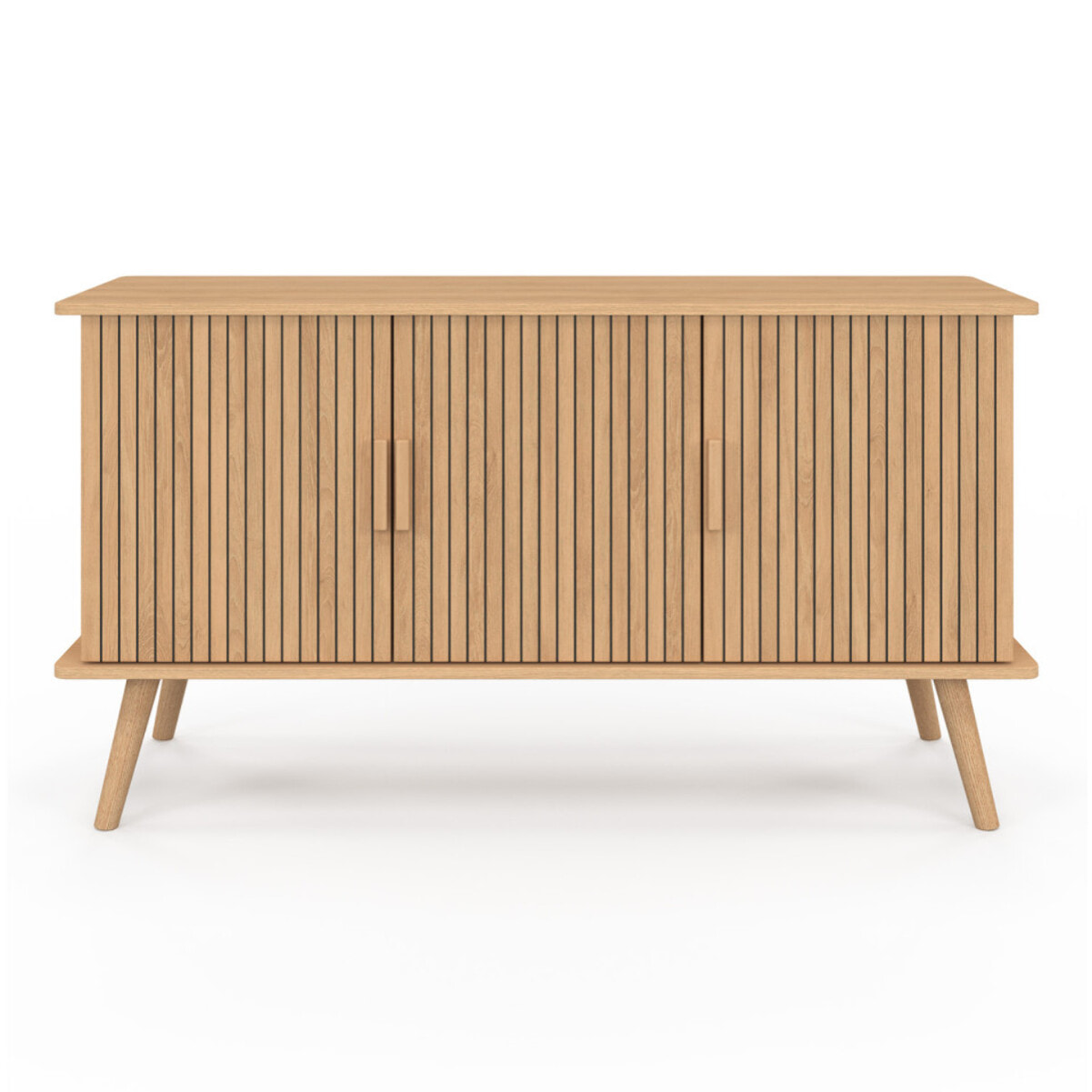 Buffet Faustine 3 portes effet lattes L110cm