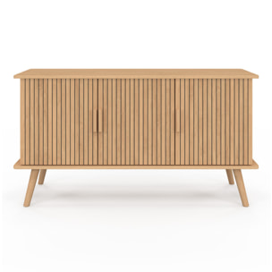 Buffet Faustine 3 portes effet lattes L110cm