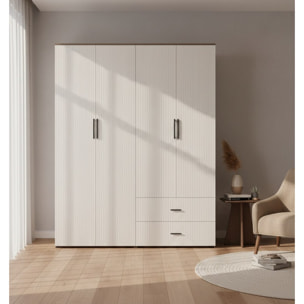 Armadio salvaspazio camera 7 ripiani avorio 87x54x210 cm - Trama