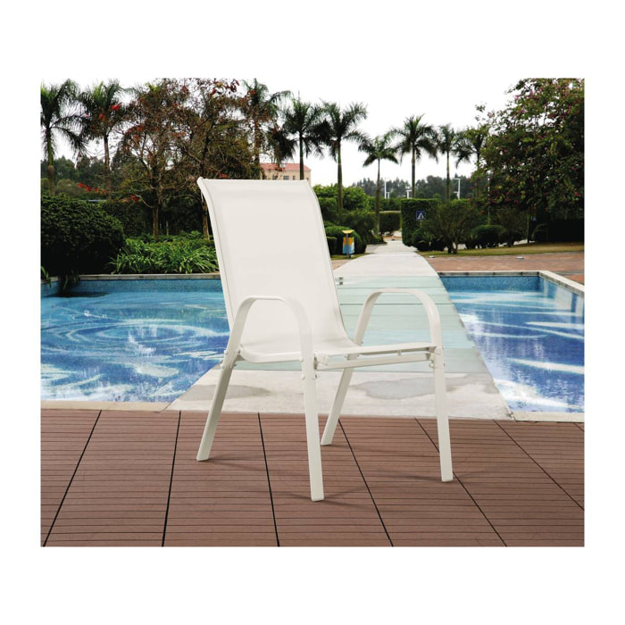 Fauteuil jardin Textilène "Cordoba" - Phoenix - Ecru - Lot de 2