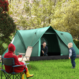 Tienda de Campaña Familiar para 5-6 Personas Tienda de Acampada de Túnel Impermeable 3000mm+ Tienda de Camping con Bolsa de Transporte y Gancho para Pescar Senderismo 455x230x180 cm Verde