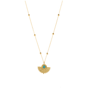Collar de Turquesa acabado en oro amarillo de 18K- Kumora