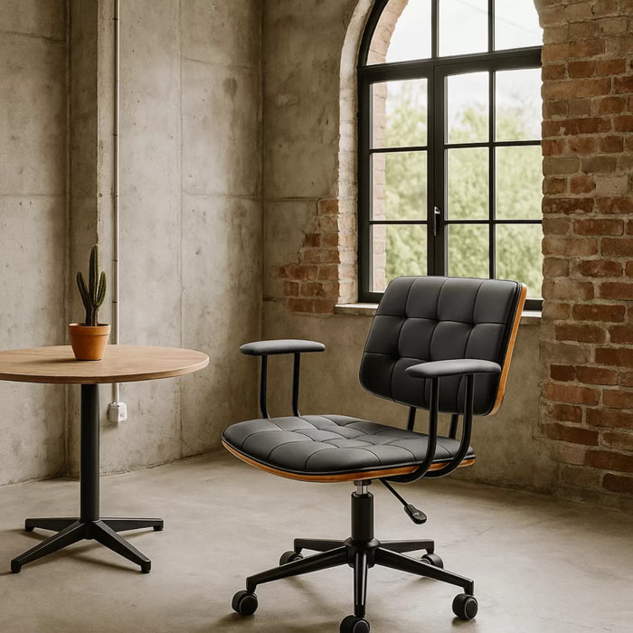 Chaise de bureau pivotante Nelly noire Kare Design