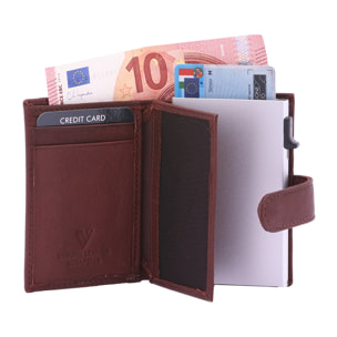 Portafoglio  da uomo In Vera pelle Made in Italy 7,5x10x2,5 cm