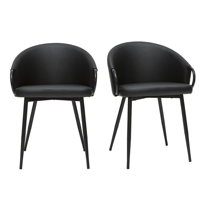 Chaises design noires (lot de 2) PRECIO