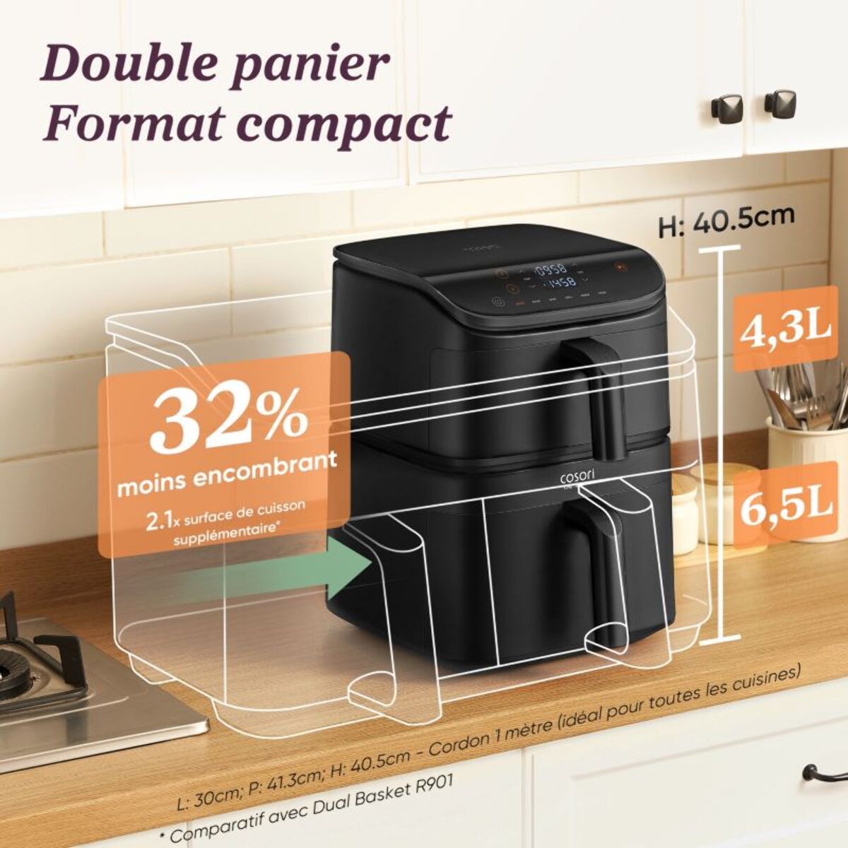 Friteuse sans huile COSORI KOSP0041EUN Turbo Tower Basic 10,8 L